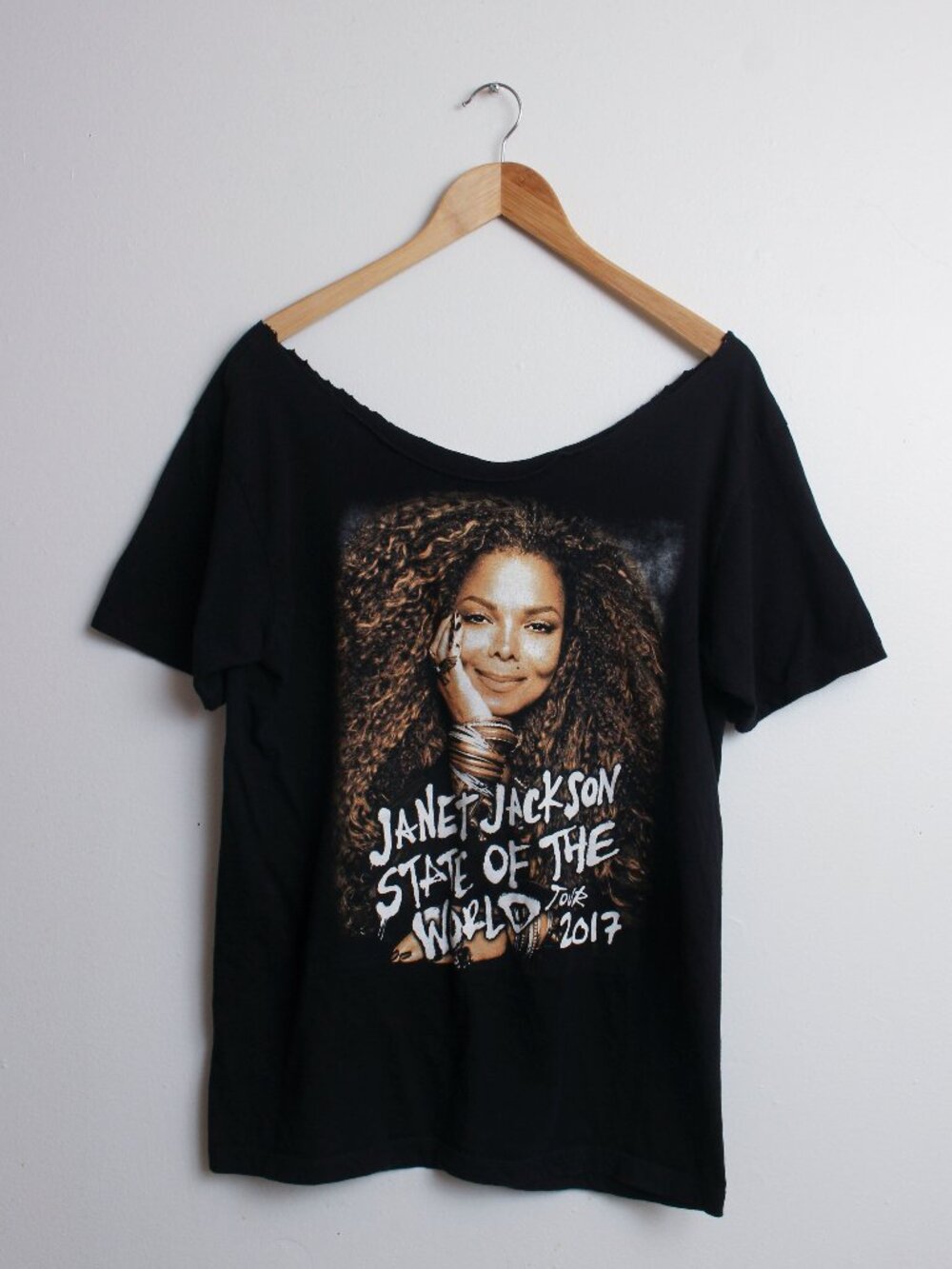 Janet Jackson Shirt Womens DIY Raw Hem 2017 State of the World Tour Tee